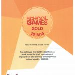 School Games Gold 2019 certificate