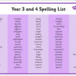 Spelling Year 3 and 4